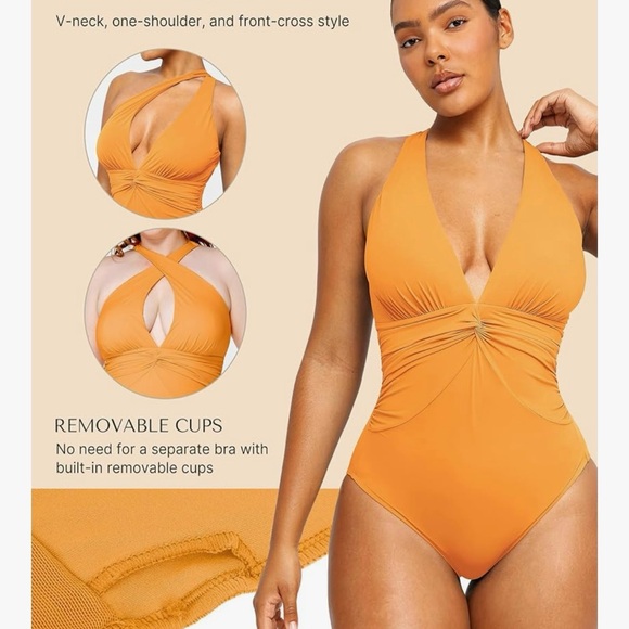 SHAPELLX Chic One-Shoulder Swimsuit Tummy Control Size Large - Picture 4 of 6